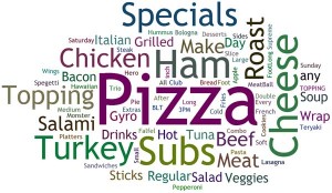 Pizza etiqueta predominante